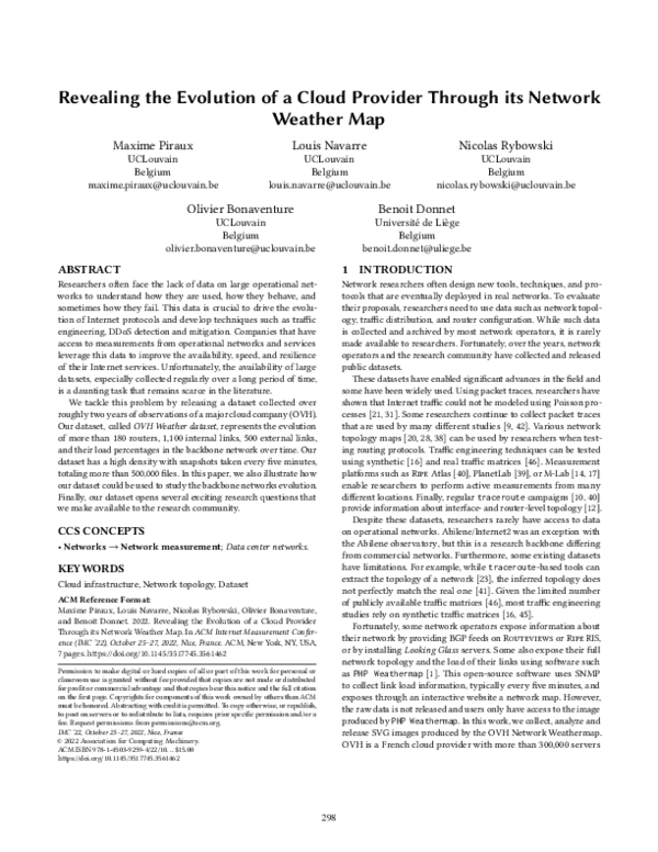 (PDF) Revealing the evolution of a cloud provider through its network