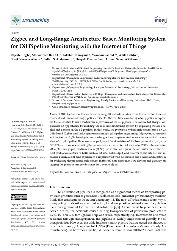 (PDF) Zigbee and Long-Range Architecture Based Monitoring System for ...