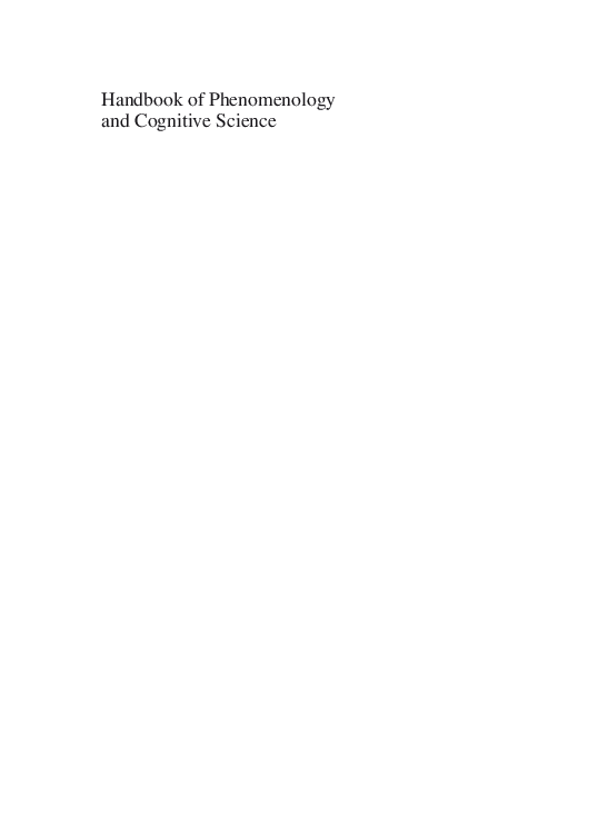 (PDF) Handbook of Phenomenology and Cognitive Science