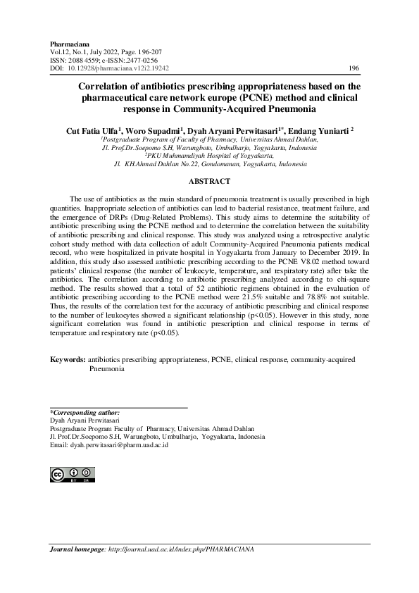 (PDF) Correlation of antibiotics prescribing appropriateness based on ...