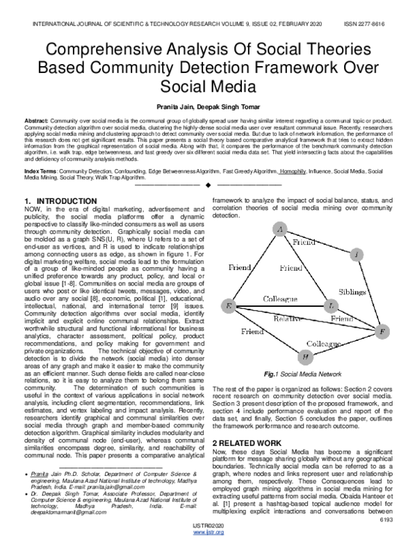 (PDF) Comprehensive Analysis Of Social Theories Based Community ...