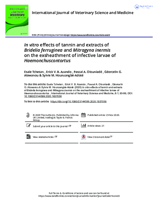 (PDF) In vitro effects of tannin and extracts of Bridelia ferruginea ...