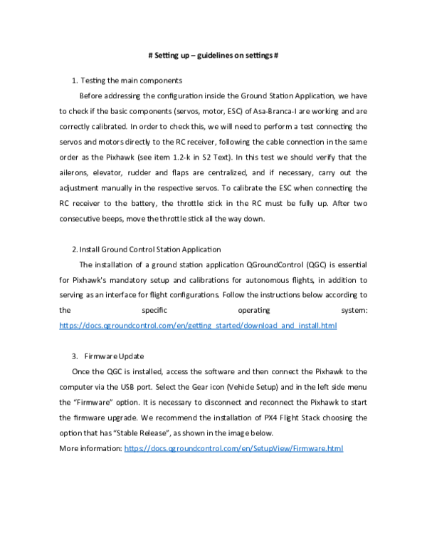 (DOC) Setting up—Guidelines on settings