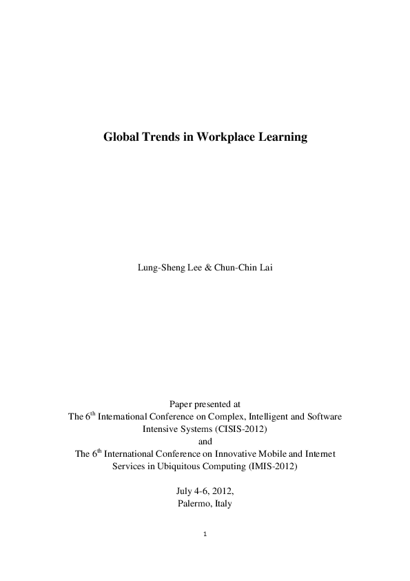 (PDF) Global trends in workplace learning