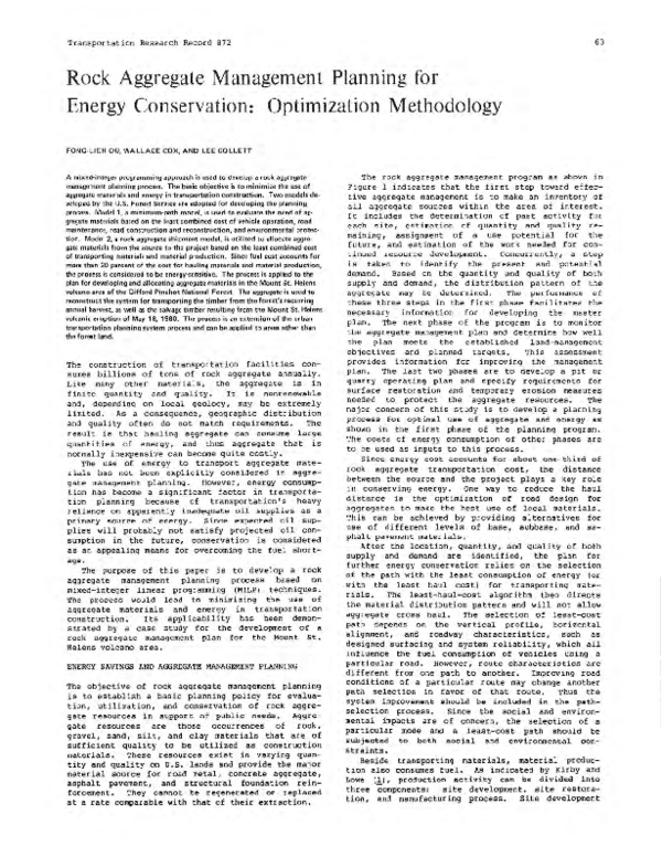 (PDF) Rock Aggregate Management Planning for Energy Conservation ...