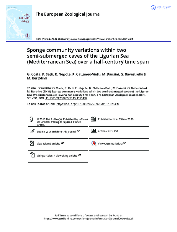 (PDF) Sponge community variations within two semi-submerged caves of ...