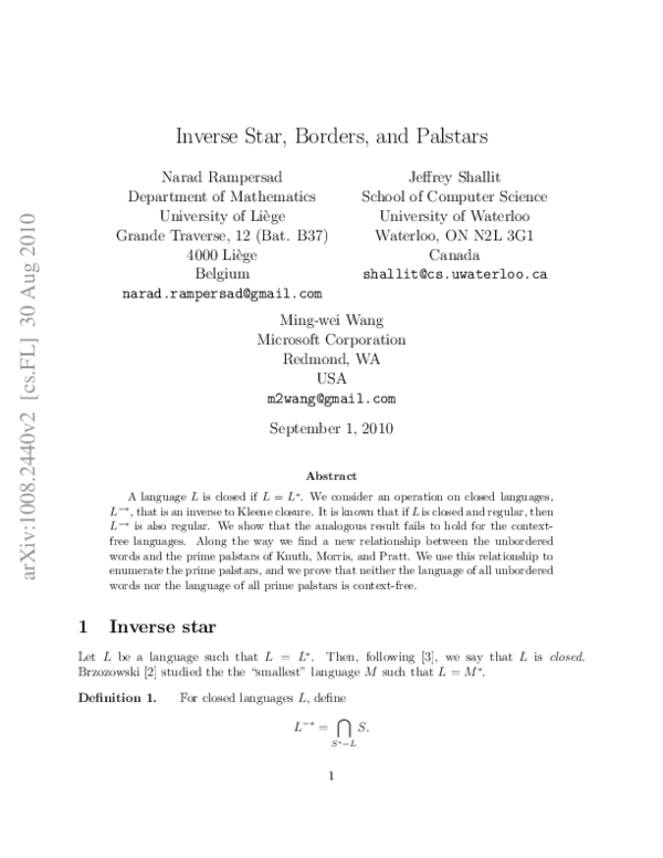 (PDF) Inverse star, borders, and palstars