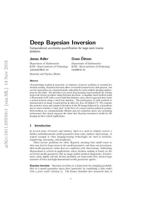 (PDF) Deep Bayesian Inversion