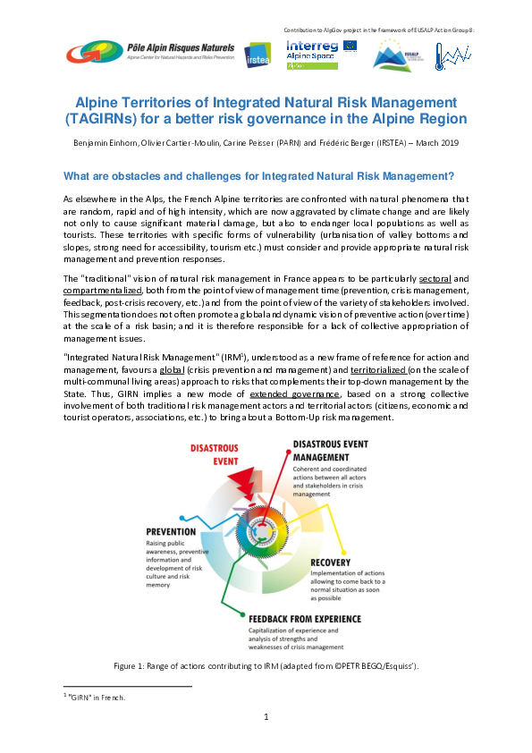 (PDF) Alpine Territories of Integrated Natural Risk Management ...