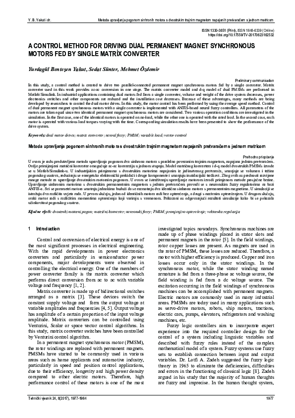 (PDF) A control method for driving dual permanent magnet synchronous ...