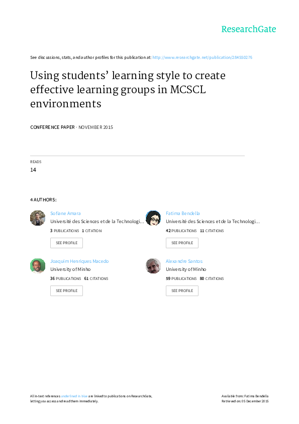 (PDF) Using students’ learning style to create effective learning ...