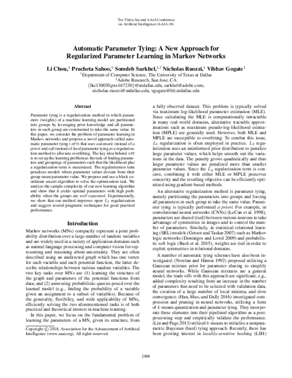 (PDF) Automatic Parameter Tying: A New Approach for Regularized ...