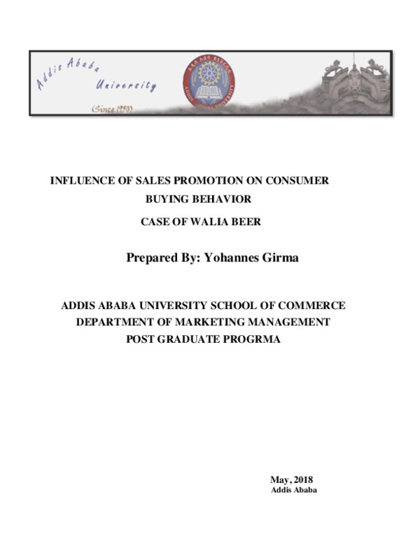 (PDF) Influence Of Sales Promotion On Consumer Buying Behavior Case Of ...