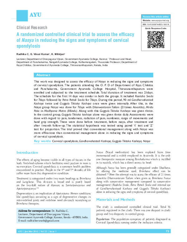 (PDF) A randomized controlled clinical trial to assess the efficacy of ...
