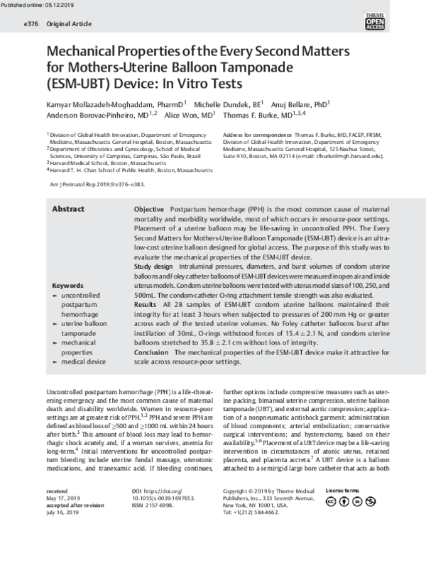 (PDF) Mechanical Evaluation of ESM-UBT Device