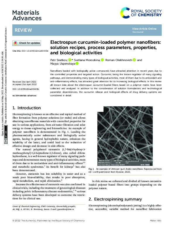 (PDF) Electrospun curcumin-loaded polymer nanofibers: solution recipes ...