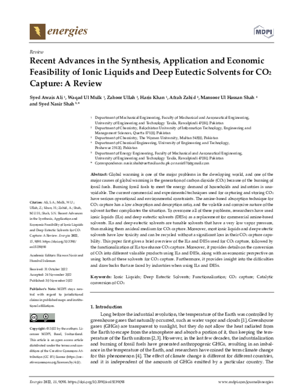 (PDF) Recent Advances in the Synthesis, Application and Economic ...