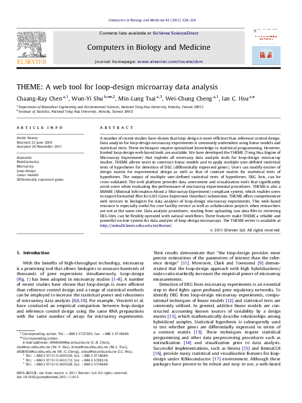 (PDF) THEME: A web tool for loop-design microarray data analysis