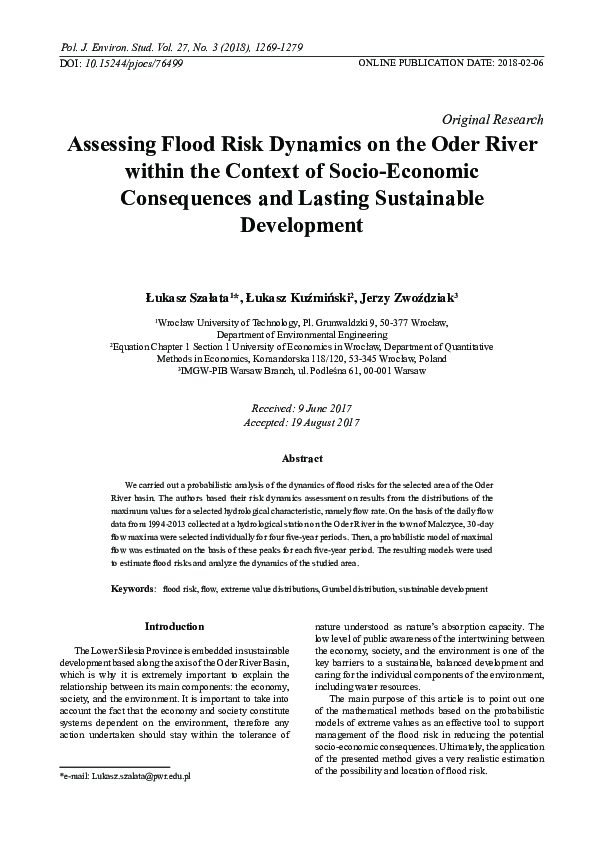 (PDF) Assessing Flood Risk Dynamics on the Oder River within the ...