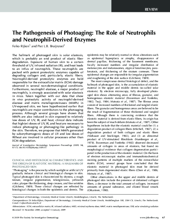(PDF) The pathogenesis of photoaging: the role of neutrophils and ...