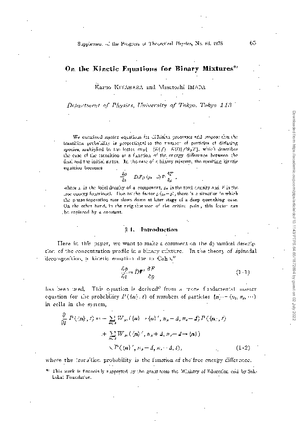(PDF) On the Kinetic Equations for Binary Mixtures