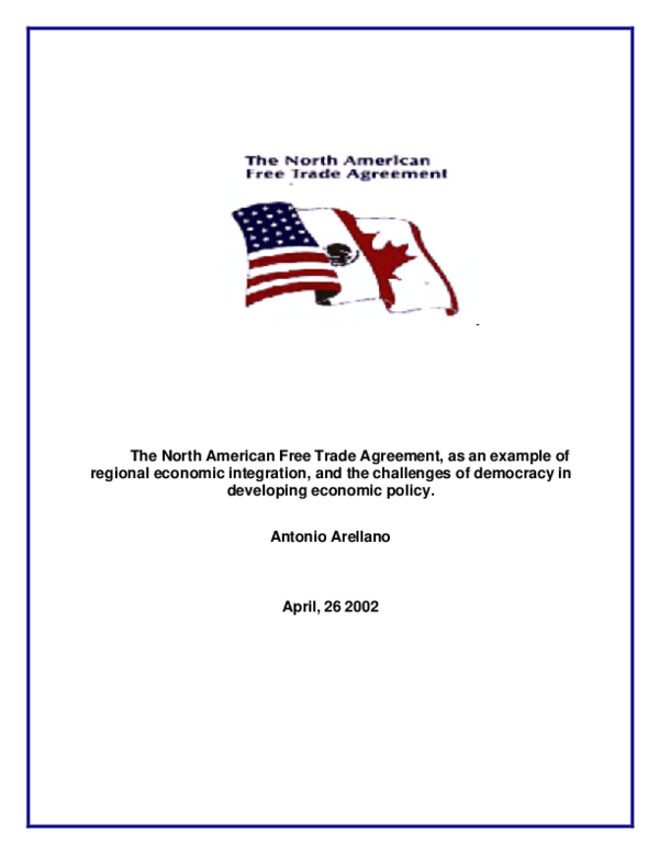 (PDF) The North American Free Trade Agreement, as an example of ...
