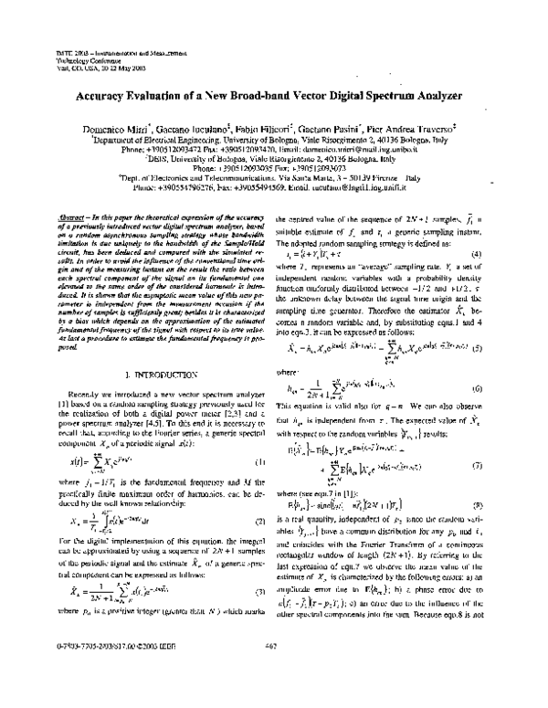 (PDF) Accuracy evaluation of a new broad-band vector digital spectrum ...