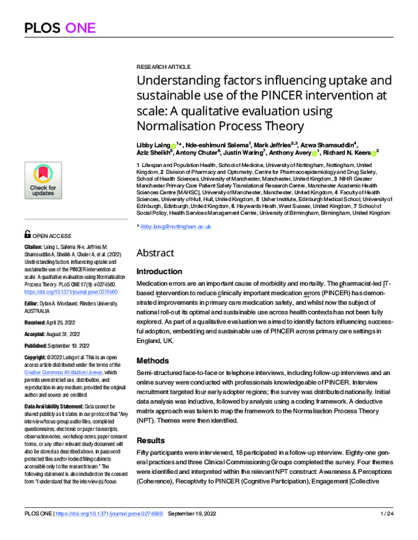 (PDF) Understanding factors influencing uptake and sustainable use of ...