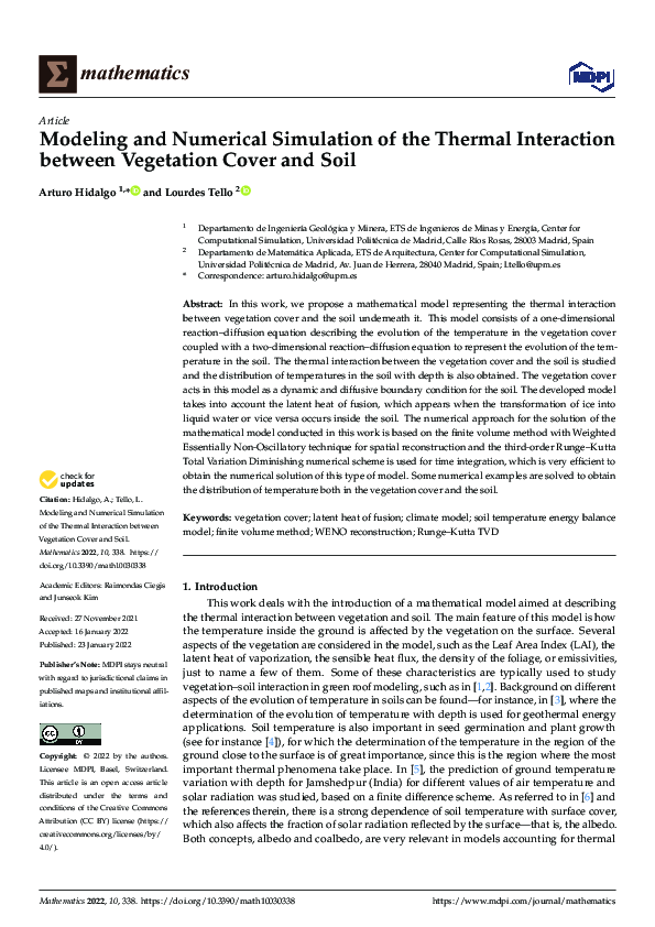 (PDF) Modeling and Numerical Simulation of the Thermal Interaction ...