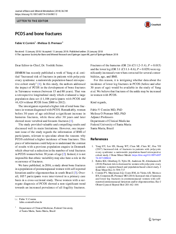 (PDF) PCOS and bone fractures