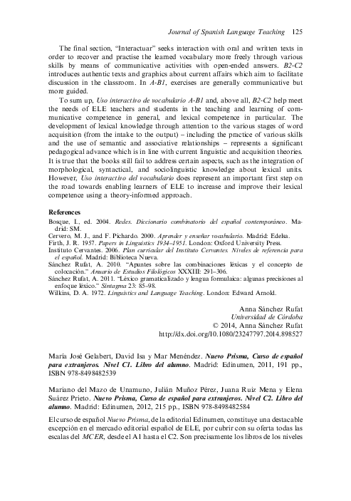 (PDF) Nuevo Prisma, Curso de español para extranjeros. Nivel C1. Libro ...