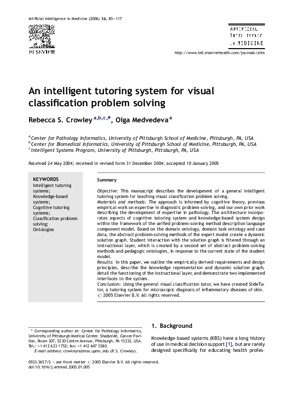 (PDF) An intelligent tutoring system for visual classification problem ...