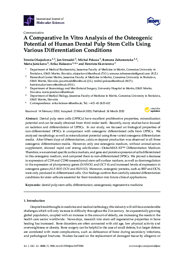 (PDF) A Comparative In Vitro Analysis of the Osteogenic Potential of ...