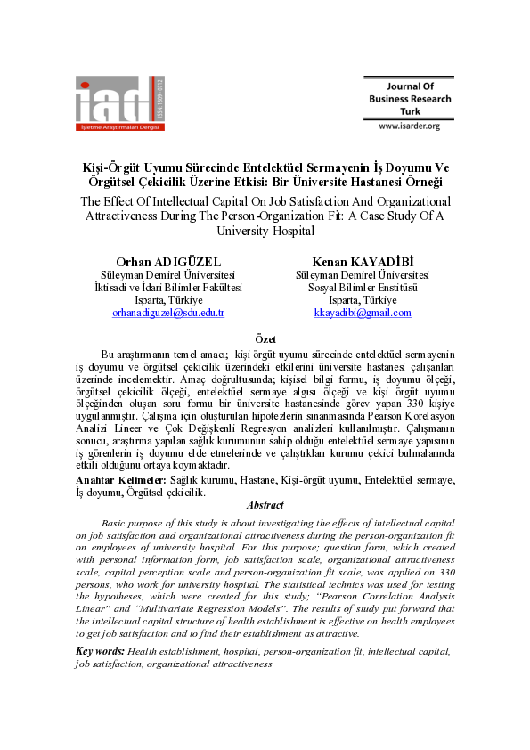 (PDF) The Effect Of Intellectual Capital On Job Satisfaction And ...