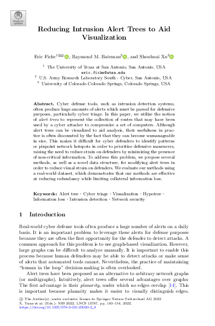 (PDF) Reducing Intrusion Alert Trees to Aid Visualization