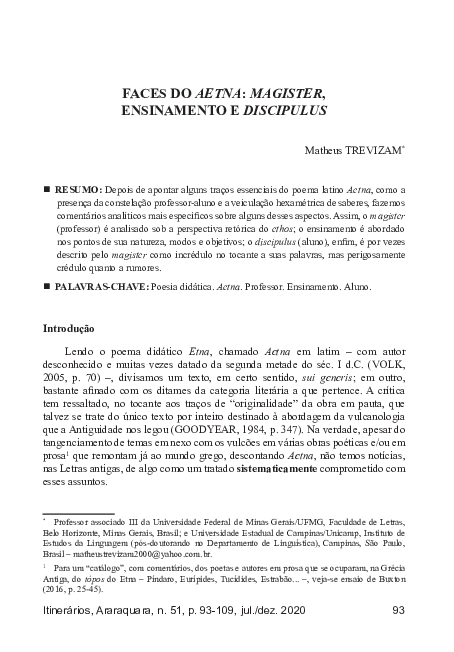 (PDF) Faces do Aetna: Magister, ensinamento e discipulus