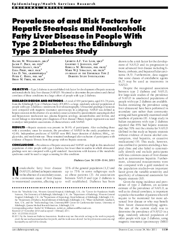 (PDF) Prevalence of and Risk Factors for Hepatic Steatosis in Northern ...
