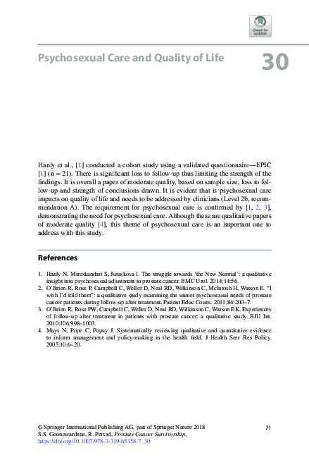 (PDF) Psychosexual Care and Quality of Life
