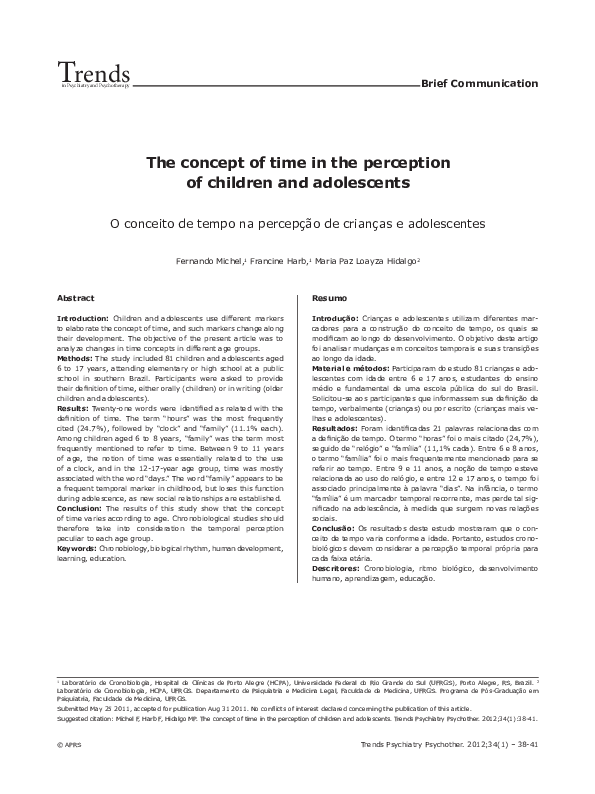 (PDF) The concept of time in the perception of children and adolescents