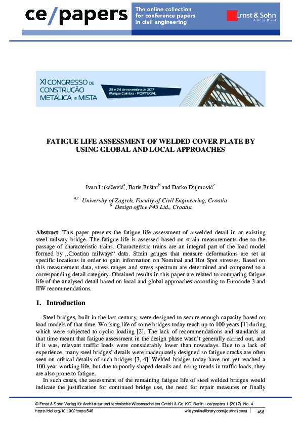 (PDF) Fatigue Life Assessment of Welded Cover Plate by Using Global and ...
