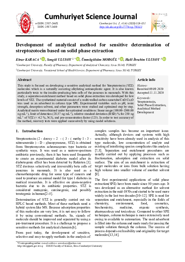 (PDF) Development of Analytical Method for Sensitive Determination of ...