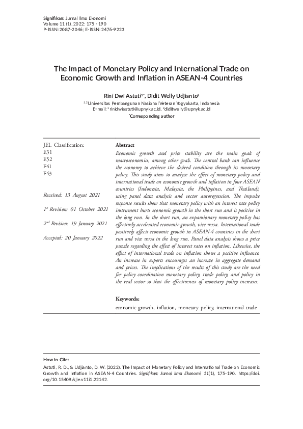 (PDF) The Impact of Monetary Policy and International Trade on Economic ...