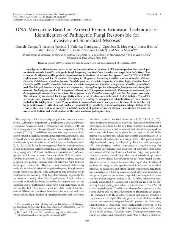 (PDF) DNA Microarray Based on Arrayed-Primer Extension Technique for ...
