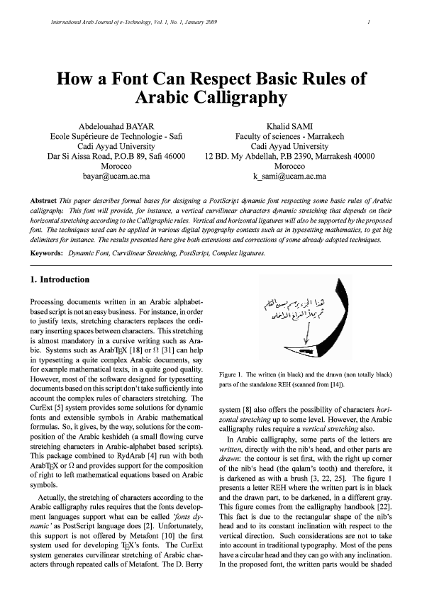 (PDF) How a Font Can Respect Basic Rules of Arabic Calligraphy