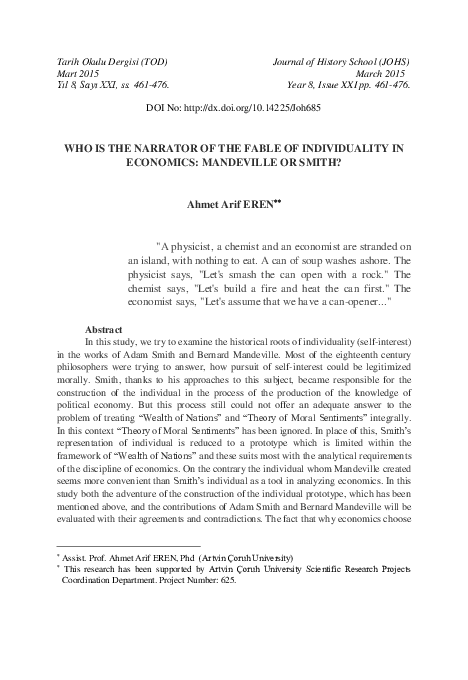 (PDF) Who is the Narrator of the Fable of Individuality in Economics ...