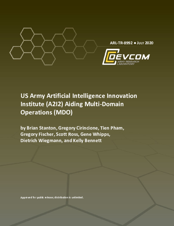 (PDF) US Army Artificial Intelligence Innovation Institute (A2I2 ...