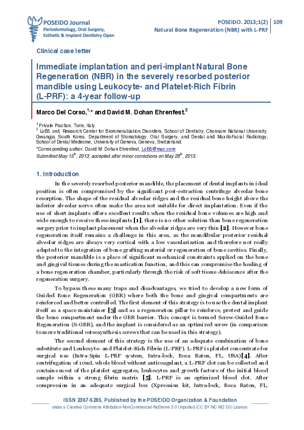 (PDF) Immediate implantation and peri-implant Natural Bone Regeneration ...