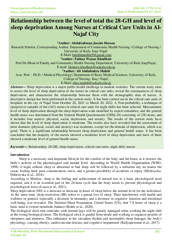 (PDF) Relationship between the level of total the 28-GH and level of ...