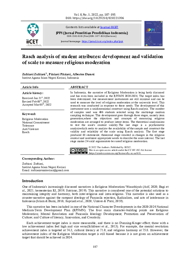 (PDF) Rasch analysis of student attributes: development and validation ...