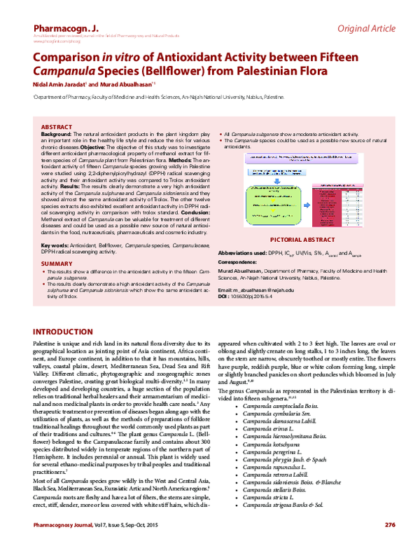 (PDF) Comparison in vitro of Antioxidant Activity between Fifteen ...